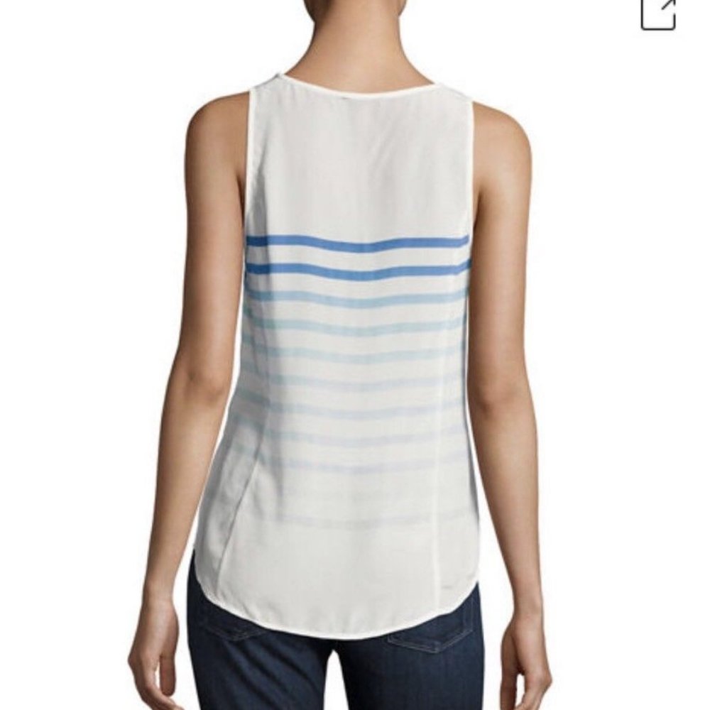 Joie New RAIN B Silk Tank TOP Gradient Ombre Blue - Picture 4 of 9